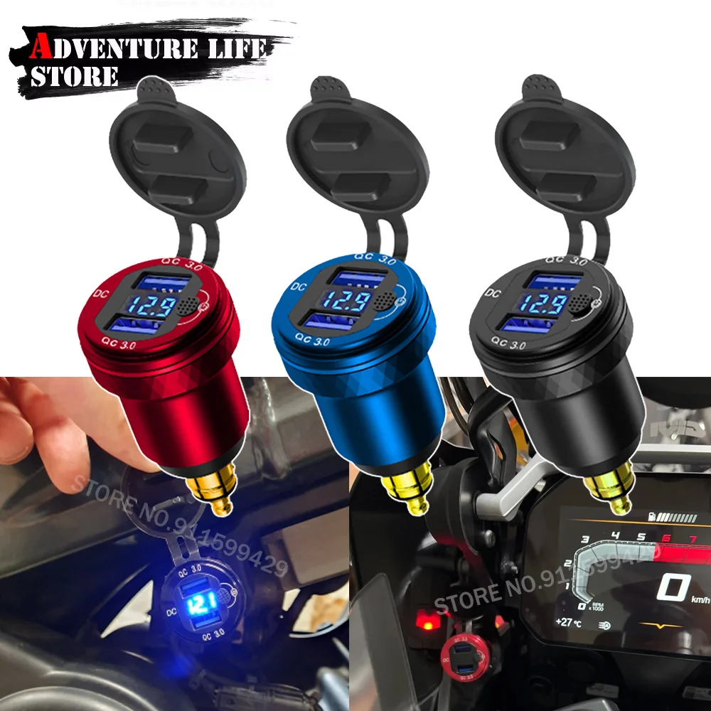 

Для BMW R1250GS R1200GS F850GS мотоцикл двойной QC3.0 USB для Ducati для Tiger быстрое зарядное устройство адаптер питания Hella DIN разъем