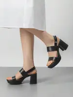 Womens Chunky Block Heel Platform Sandals Open Toe Buckle Dress Shoes For Party Wedding - Image 2