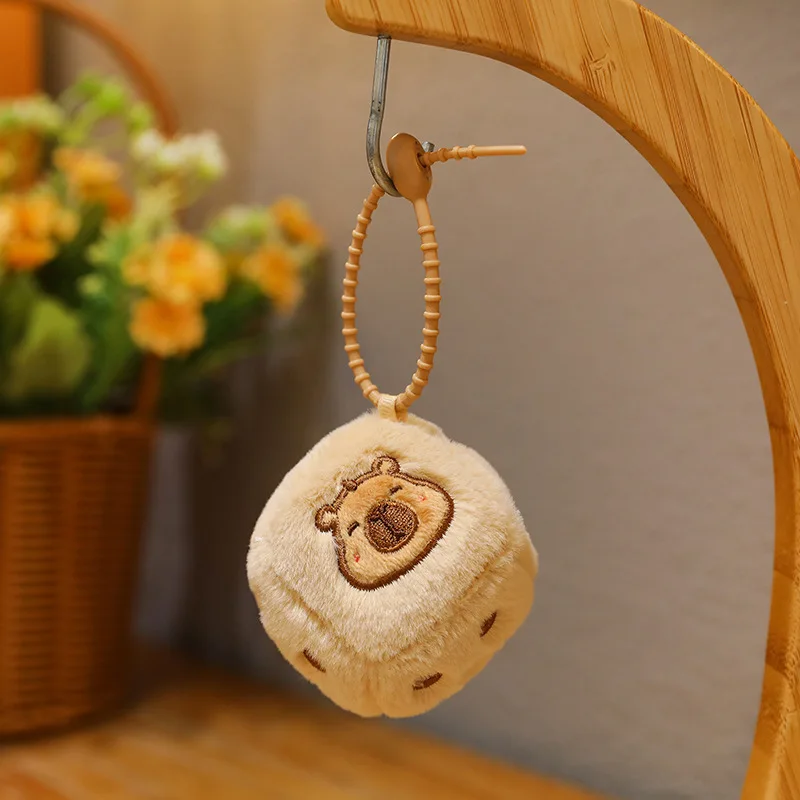 Capybara Plush Key Chain Anime Fluffty Toy New Cute Creative Block Shape Backpack Pendant Plush Toys with Backpack Stuffed Dolls