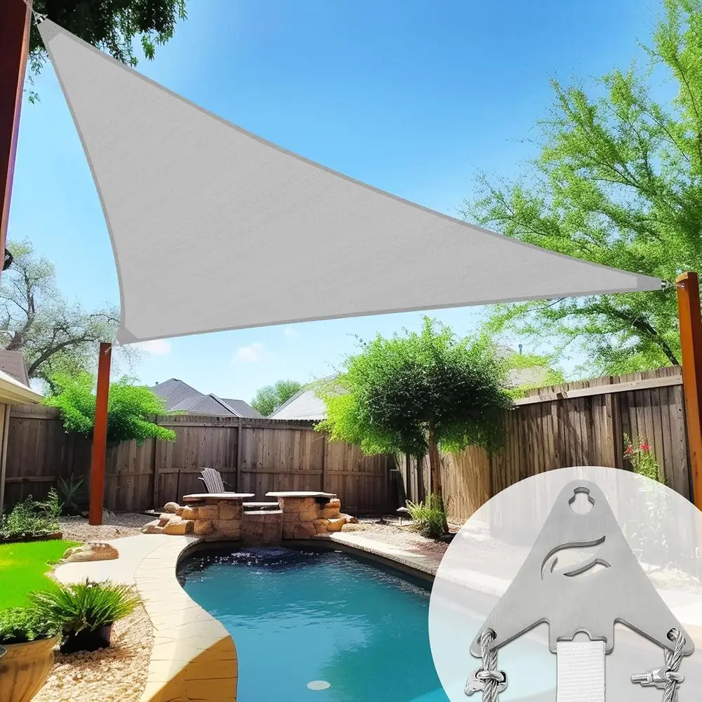 

Тент-парус Super Ring 20'x20'x20' серый, коммерческий класс UP50, ткань 280 GSM, 98% защита от УФ-излучения, усиленные швы и крепления