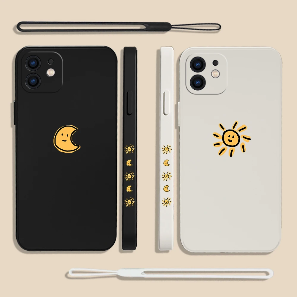 אנינים פשוטים מקרה טלפון שמש עבור oneplus nord 3 2 9r 9 t 8T 8 7t pro 6 5g כיסוי סיליקון נוזלי עם רצועת יד