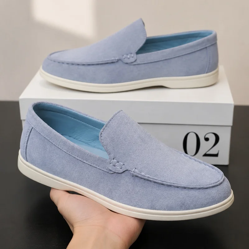 New European and American style casual men's loafers, easy slip-on everyday lazy shoes, lightweight