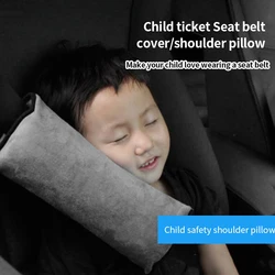 Car Childrens Shoulder Protective Plush Safety Belt Pillow For Alcantara Car Pillows Neck Support Car Baby Accessories
