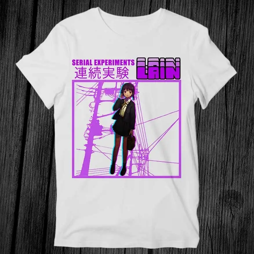 Serial Experiments Lain Japanese Poster Anime Manga T Shirt Adult Cool Music Fashion Top Vintage Retro G431