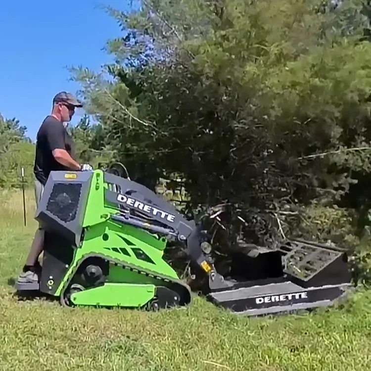 derette 450 mini skid steer loader font loader with optional skid steer attachments