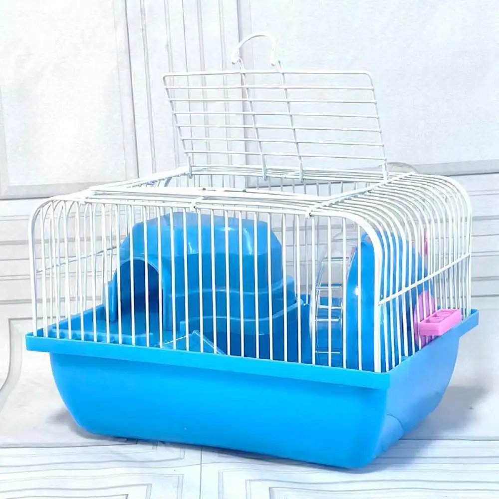 Portable Foldable Cage For Small Hamster Breathable Plastic Habitat With Exercise Wheel Water Bottle Bowl Easy Setup