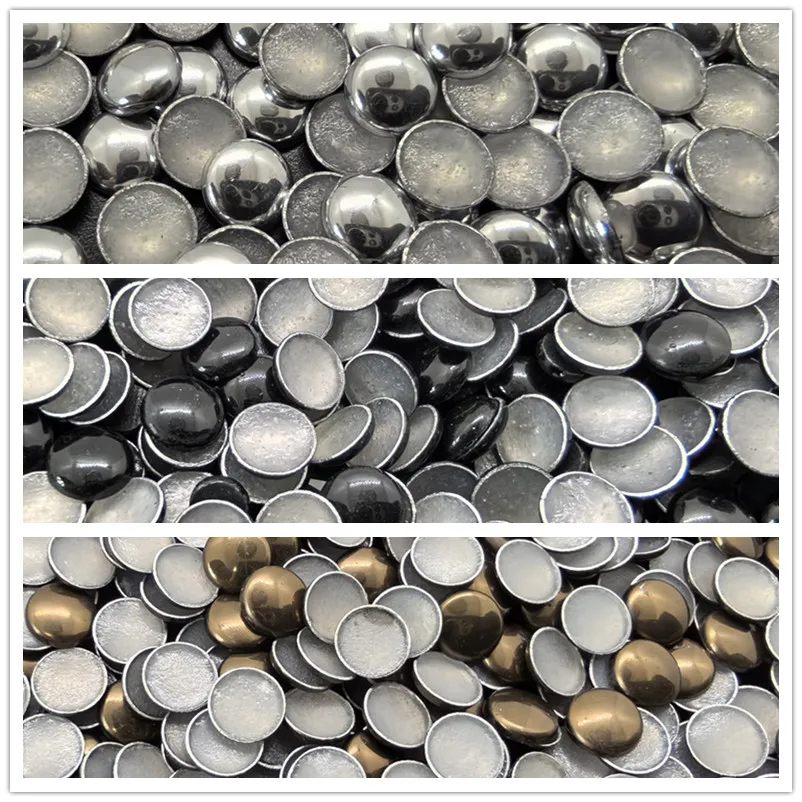 Round Metal Studs 7MM Flat Back Crystals Garment Punk Metal Spike Beads Hotfix Rhinestones For Clothing  Making Supplies