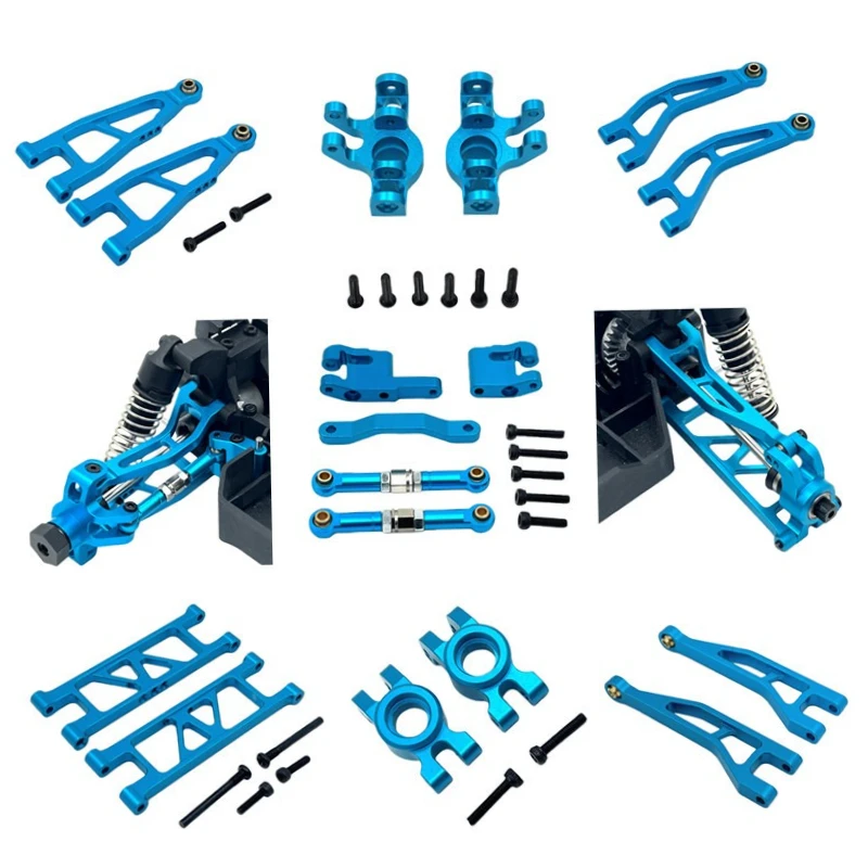 

Fit for MJX 1/18 18208 RC car upper and lower swing arm ssteering components pull rod spare parts screw accessory package kit