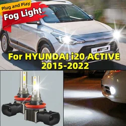 2Pcs 6000K LED Fog Lamp Car Bulbs Canbus Front Fog Light For HYUNDAI i20 ACTIVE 2015 2016 2017 2018 2019 2020 2022 Plug and Play