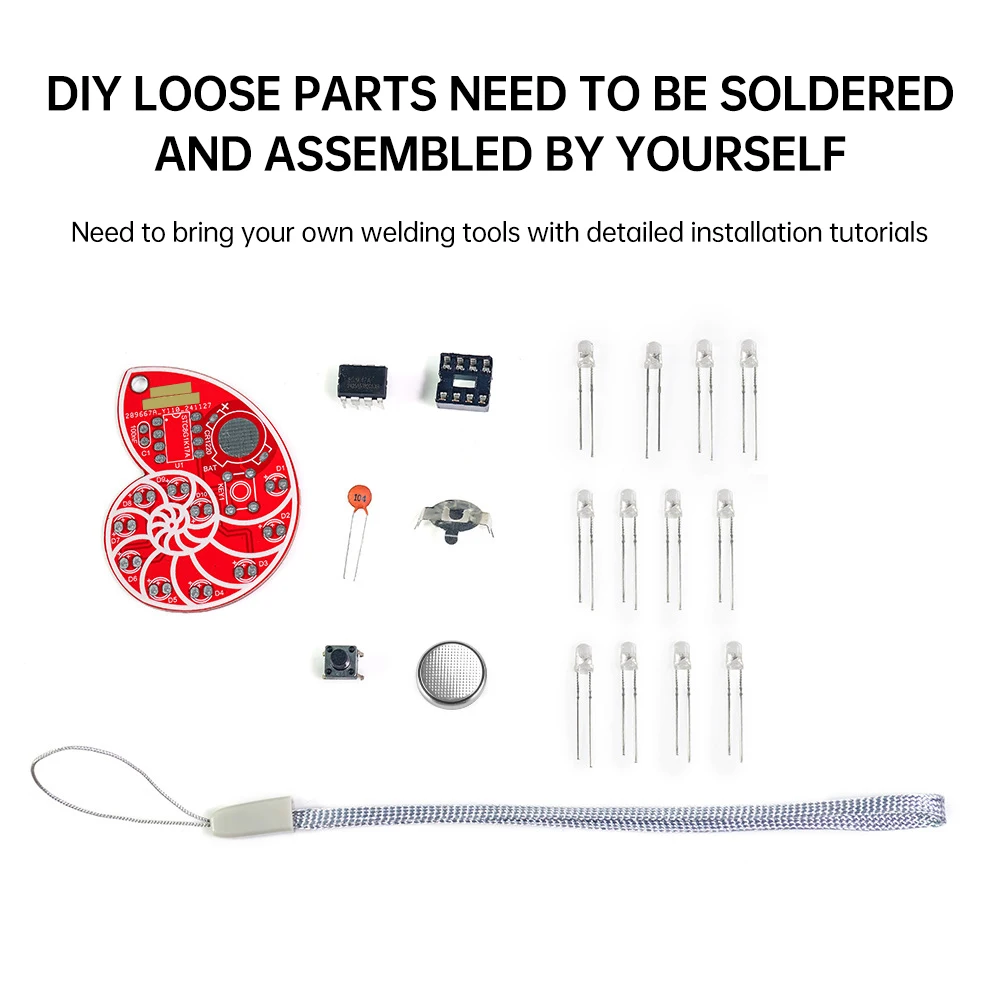 LED قذيفة تشغيل ضوء عدة تكرار فلاش قلادة 7 طرق الضوء متعة صنع الإلكترونية DIY مجموعات الأطفال الهدايا الإبداعية