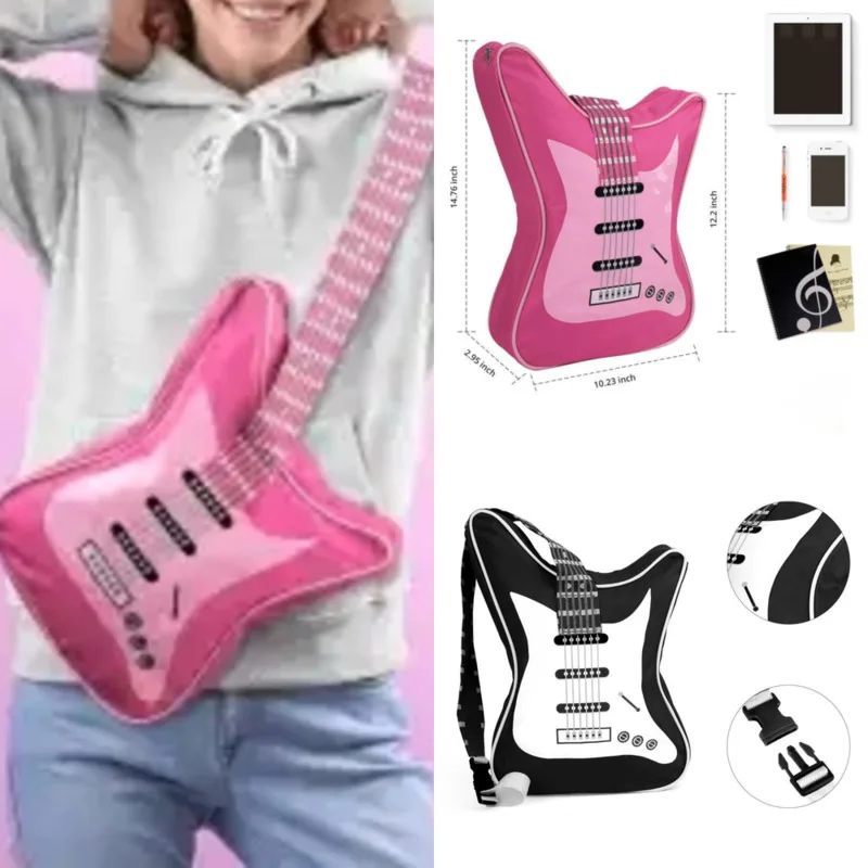 

Electric Guitar Crossbody Bag Y2K Aesthetics Punk Ins Personal Instrument Rock Guitar Single Shoulder Bass Music Outdoor Bag New