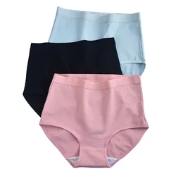 Bragas de talla grande para mujer, ropa interior moldeadora de cuerpo de algodón, lencería Sexy de 6 colores, bragas de cintura alta sin costuras, NKT2119-2, 2 unids/set