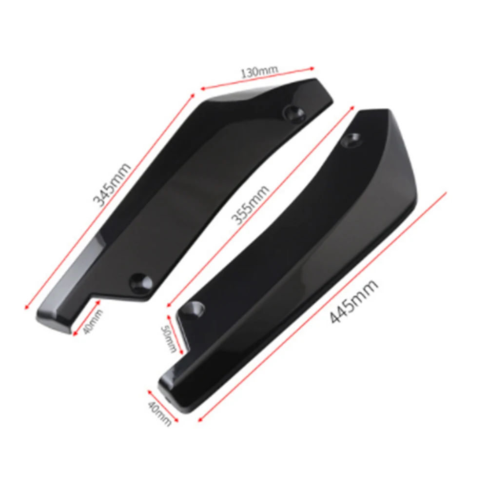 2Pcs Universal Anti-Scratch Car Rear Bumper Lip Spoiler Wrap Diffuser Splitter Canard Black