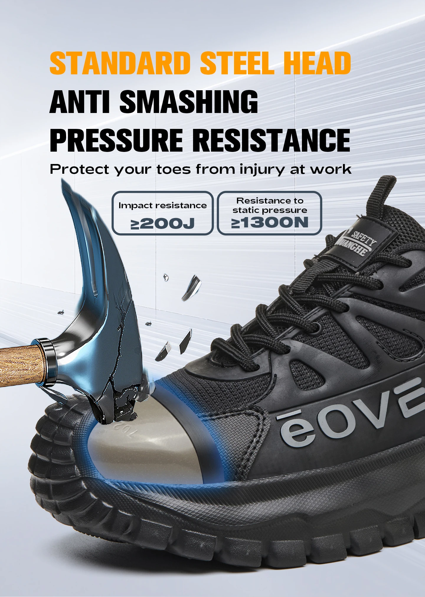Modische Arbeitsschuhe für Männer, Arbeitssneaker, stoßfest, durchtrittsicher, unzerstörbare Schuhe, Sicherheitsstiefel, rutschfeste Herrenstiefel – Detail 15