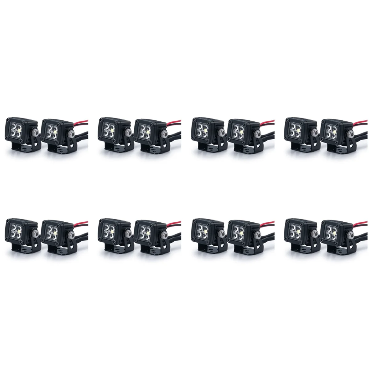 

16x Modified Headlights Spotlights Car Top Lights Bumper Lights for AXIAL SCX10 TRX4 TRX6,A