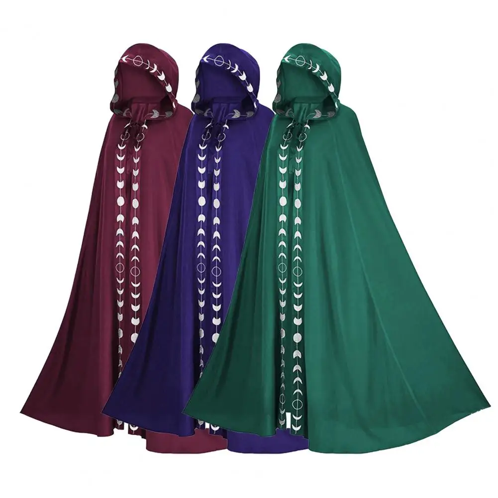 

Retro Adult Cloak Extra Long All-Matched Halloween Cloak Hooded Thick Unisex Robe Cloak