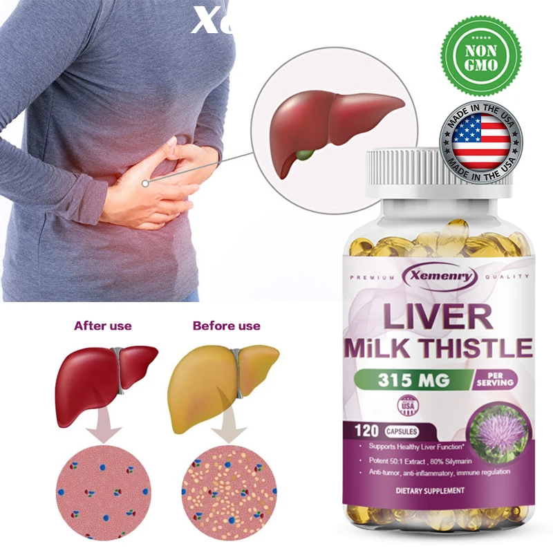 Milk Thistle Liver Capsules 315 Mg - Maintains Liver Health and Promotes Digestive System Health