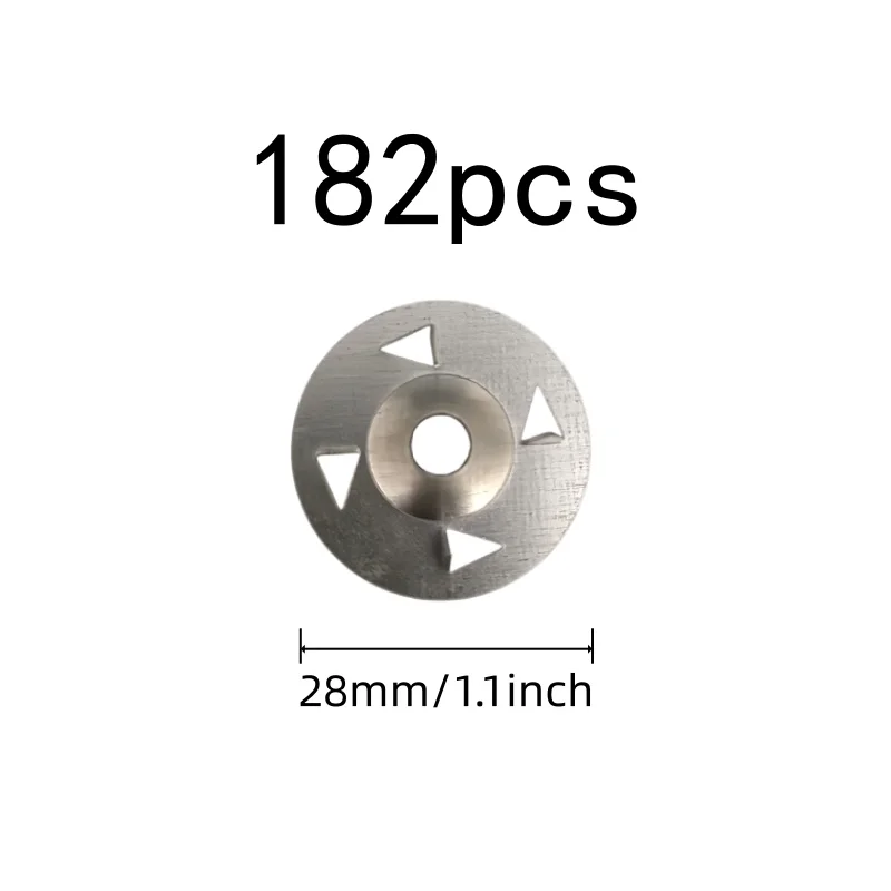 182 pcs 28mm Claw-Type Washers for Gypsum Board Fixing, Pre-Drilled Center Hole, Flat Stable Base, Multipurpose