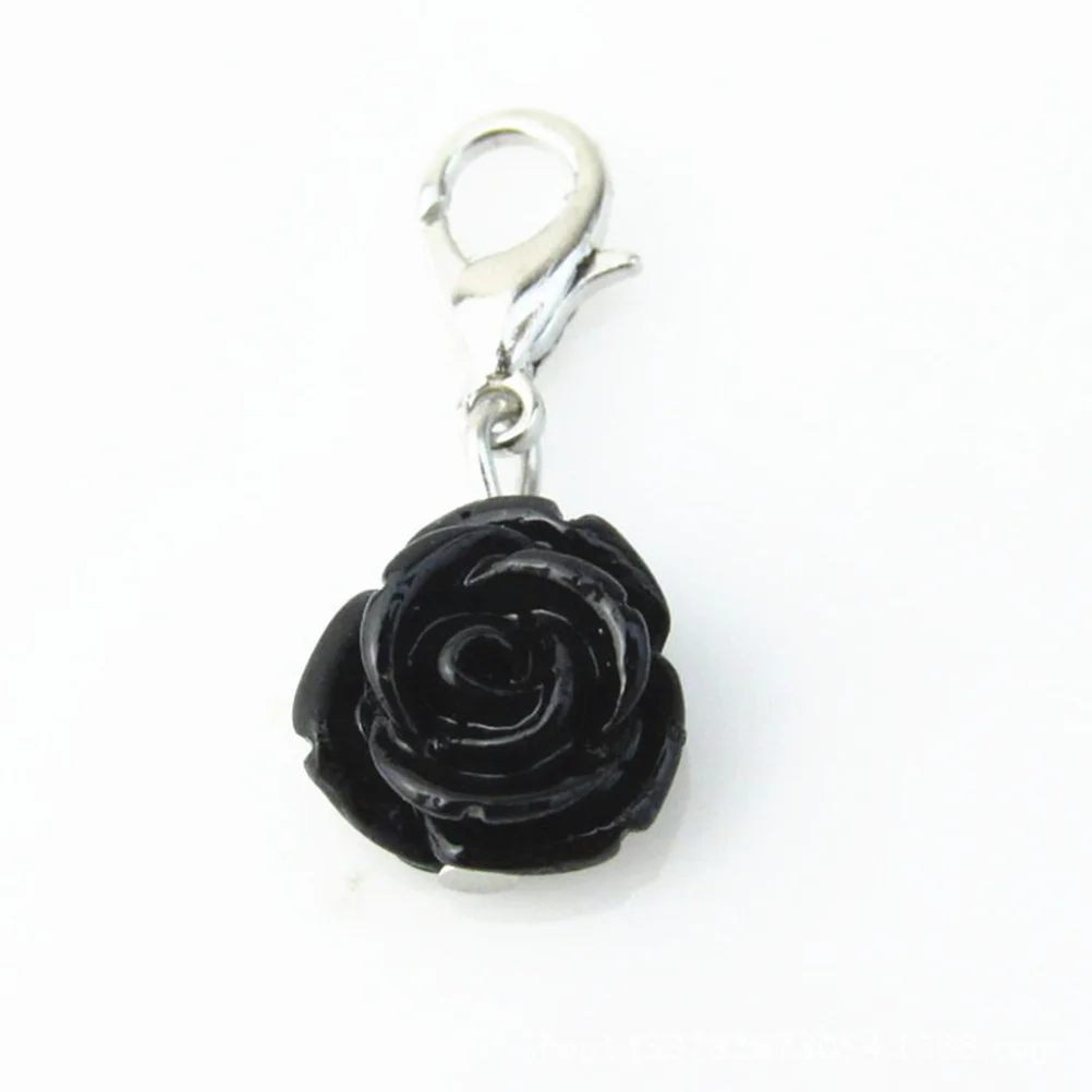 

20Pcs Rose Necklace Pendant Colorful Mixed Lobster Clasp DIY Pendant Jewelry Making Accessories Jewelry Making Pendants