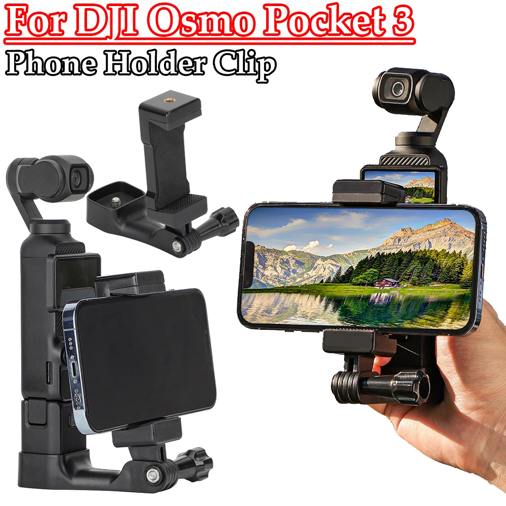 Phone Holder for DJI Osmo Pocket 3 Camera Expansion Bracket with 1/4inch Screw Adapter Teleprompter Live Streaming Accessories