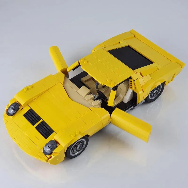 New MOC-132131 1177PCS Miura P400 SV Supercar Racing Car Vehicle Sport Model  Building Blocks Kid Educational Toy Birthdays Gift