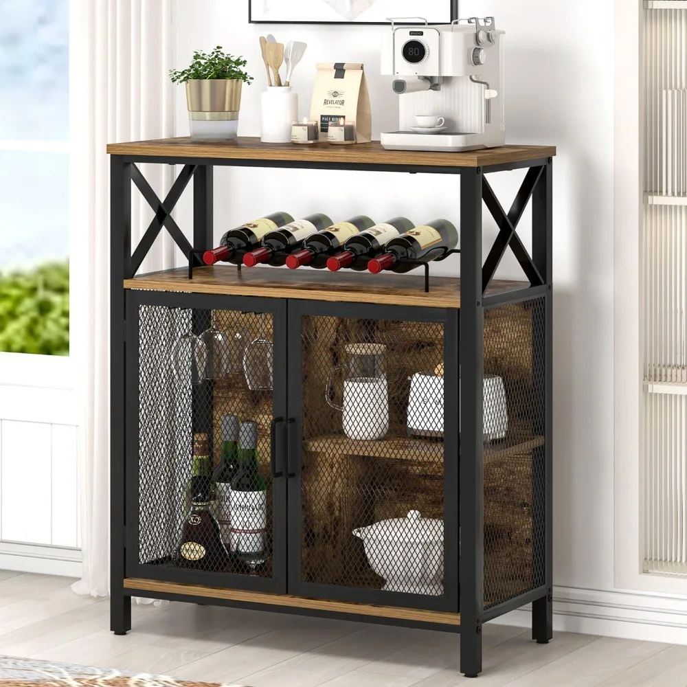 

Bar Cabinet with Adjustable shelf, 47 Inch Coffee Bar Cabinet, Modern Storage Cabinet for Home,Bar Cabinet for Liquor & Glasses