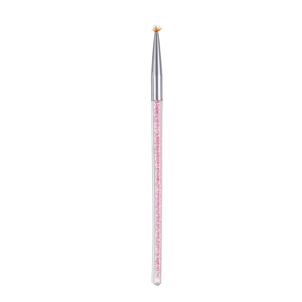 Nail Art Brush Pen Rhinestone Acrylic Handle Carving Nails Painting UV Gel Brush Tips Liner Manicure Tool