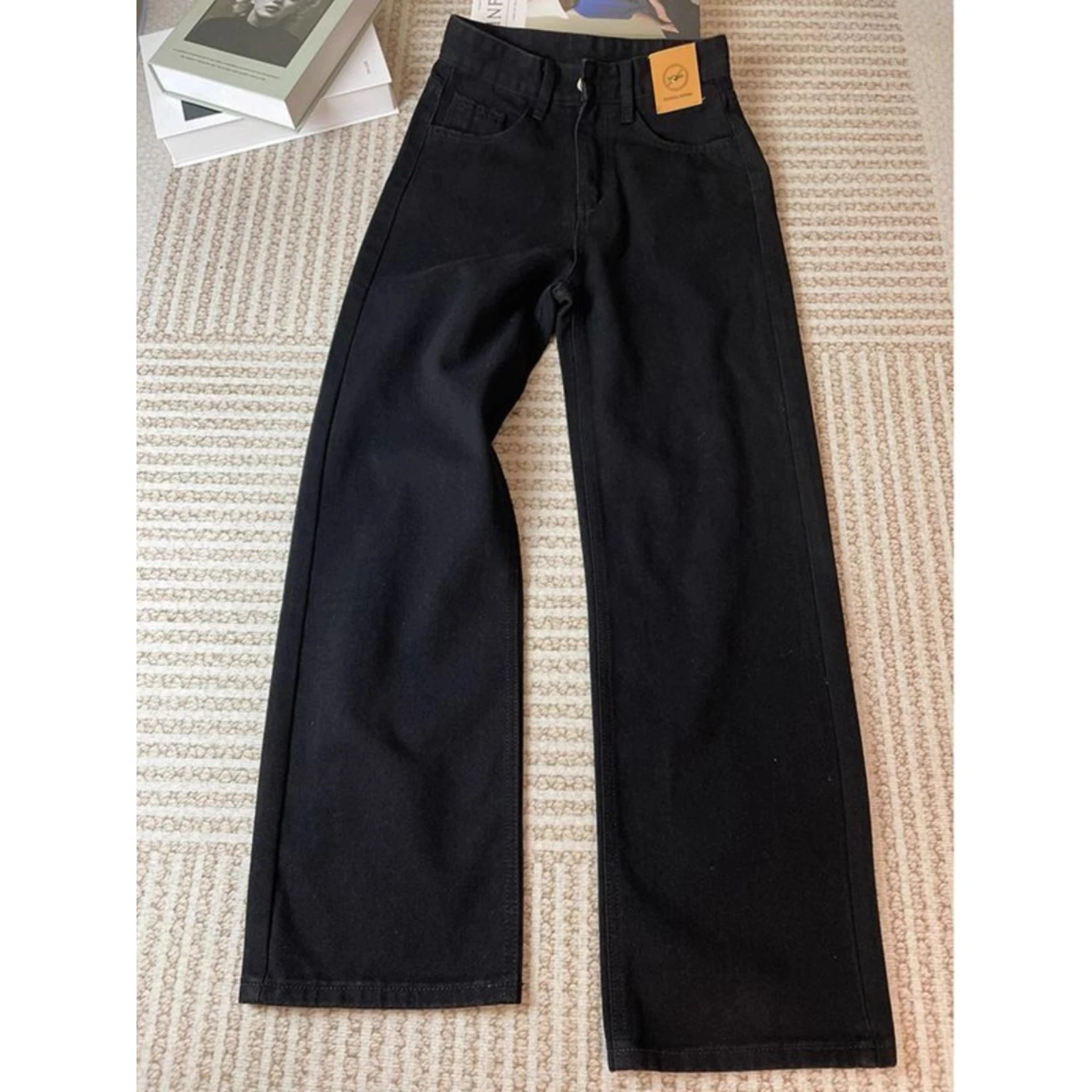 

Прямые джинсы для похудения с высокой талией, мужские повседневные свободные длинные брюки, осень-зима, большие размеры 300, сум, Гонконг, сле