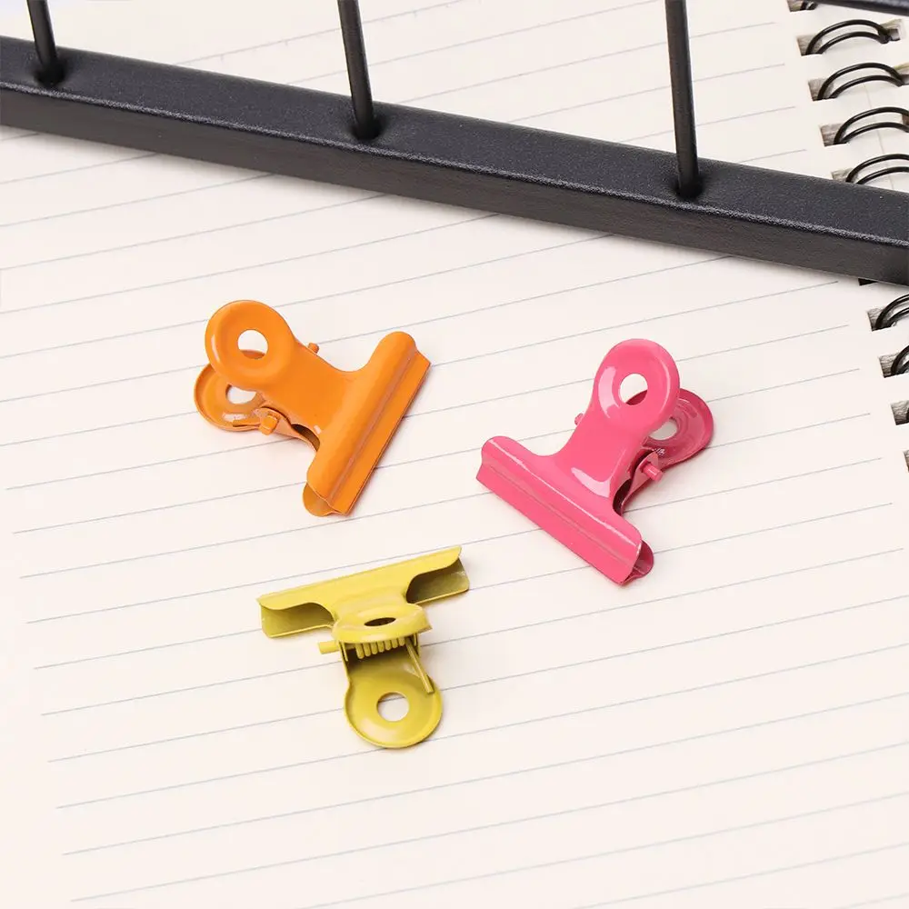 5pcs Metal Office Stationery Candy colors Decoration Baking Paint Sealing Clips Note Clamp Folder
