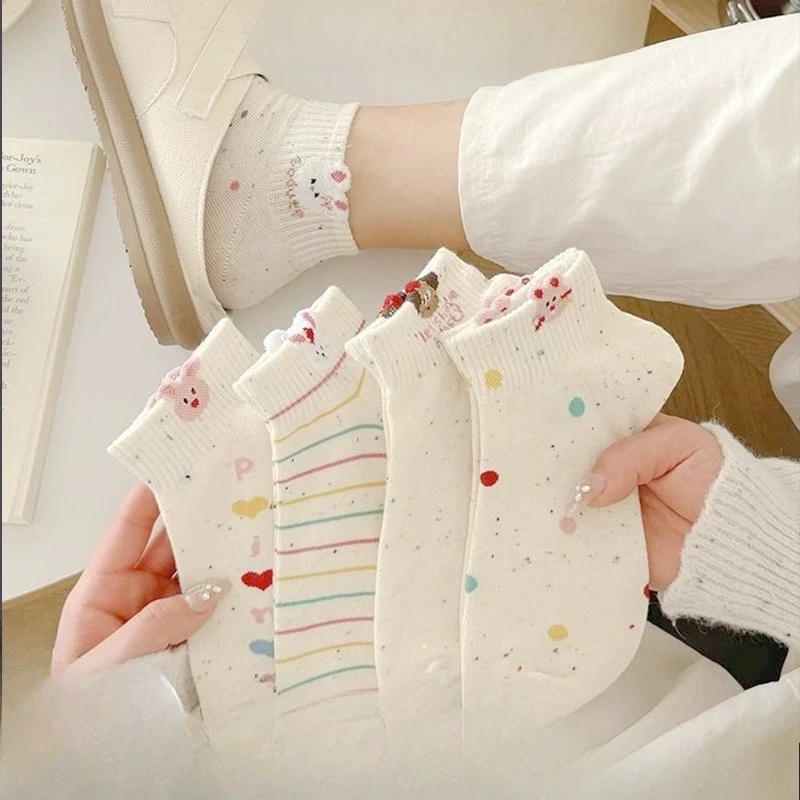

Cartoon Socks Cute Breathable Rabbit Design Low Cut Ankle Socks for Women