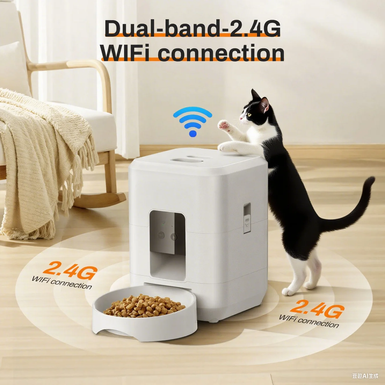 2025 nuevo alimentador automático WiFi de 2L para mascotas dispensador inteligente de comida para perros y gatos temporizador de alimentación lenta cuantitativa Regular Control remoto