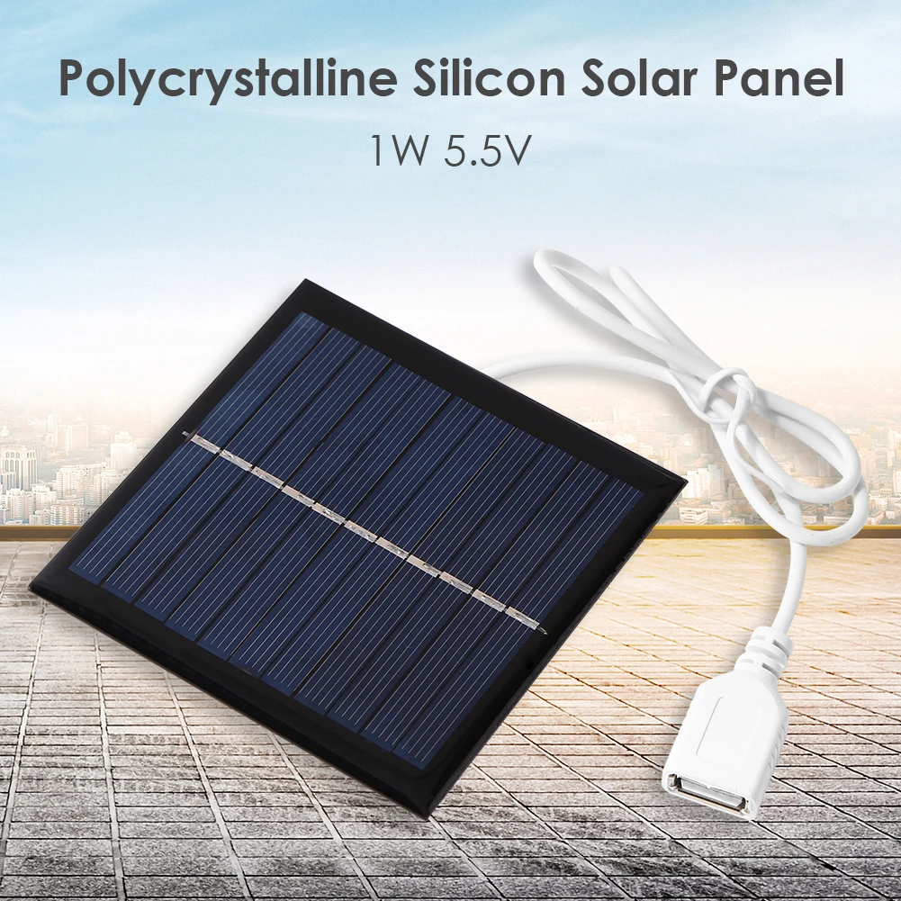 1W 5.5V USB Mini Solar Panel DIY Solar System High Capacity Solar Power Bank External Battery Pack Charger for Smart Phones