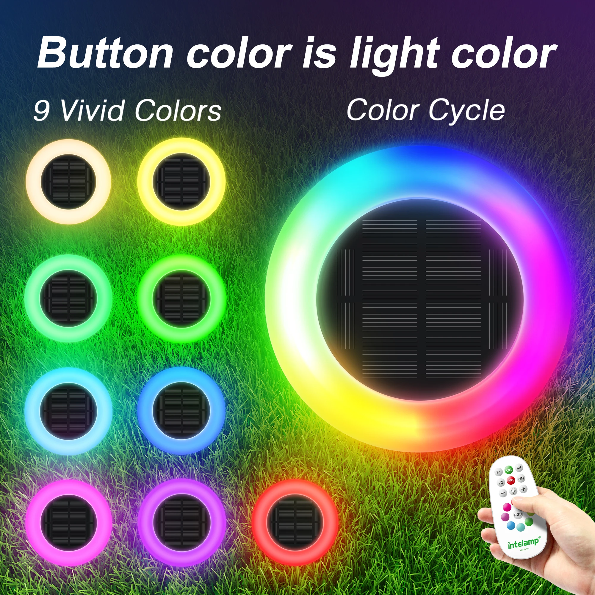 Outdoor Solar Light Colorful Garden Landscape Lawn Light Waterproof Intelligent Light Control Solar Lamp Home Yard Pathway Decor