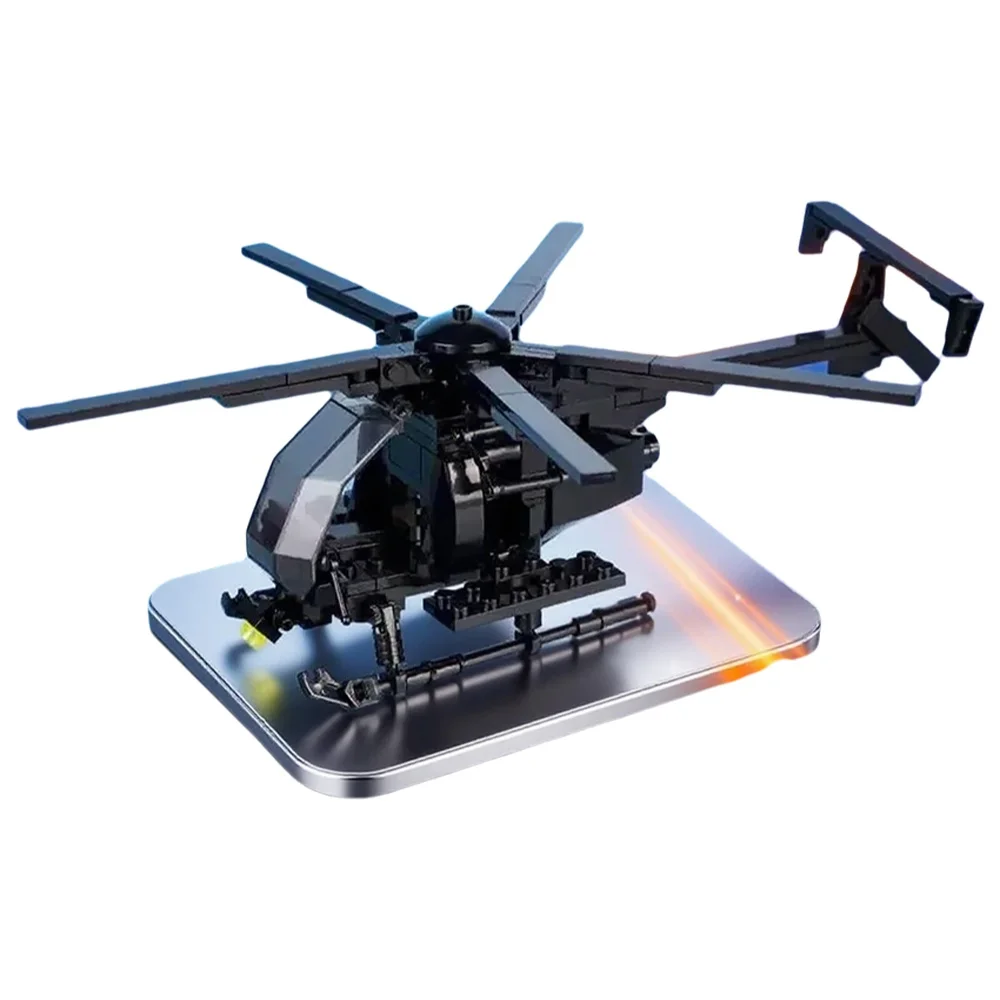 Hélicoptère petit oiseau AH-6 MH-6, modèle d'assemblage d'avion, bloc de construction MOC, jouet série militaire, pièce d'exposition, cadeau pour enfants