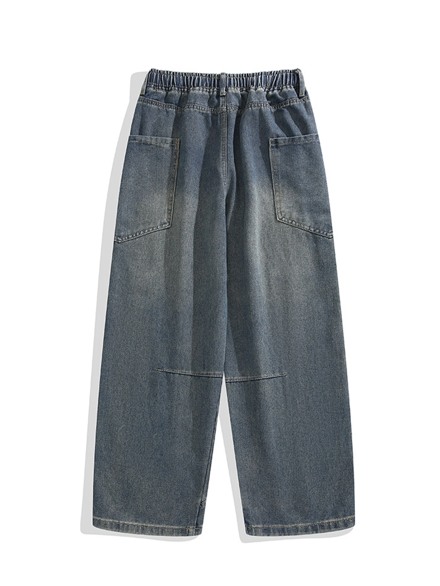 Damskie niebieskie jeansy cargo w stylu grunge, oversize, w stylu japandi, vintage, harajuku, baggy, Y2k, spodnie dżinsowe, odzież alternatywna.