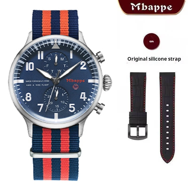 Mbappe luxe heren-/dameshorloge, stijlvol zakelijk polshorloge met prachtige wijzerplaat, sportief en waterdicht, wordt geleverd met een reserveband