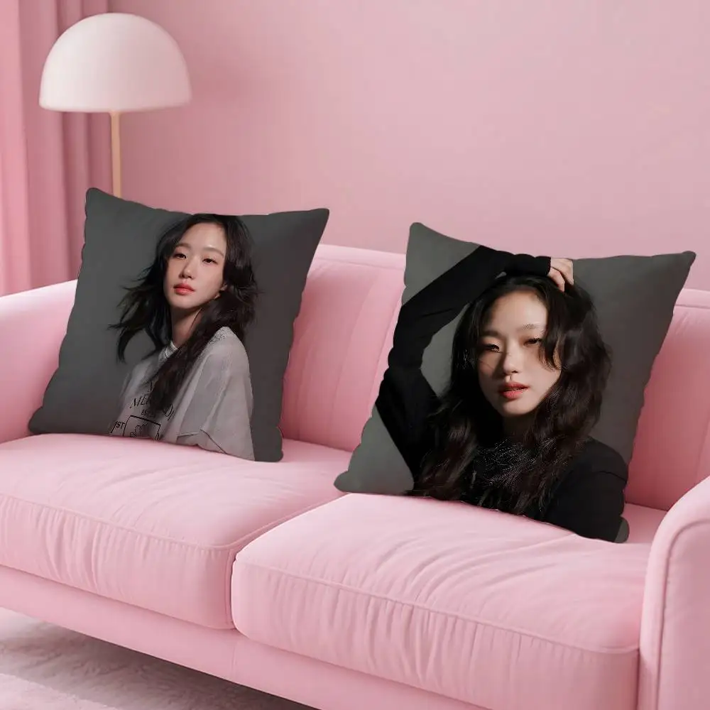 غطاء وسادة K-Korean K-Kim Go Eun آمن للصور المخصصة، وسادة من الصوف المصقول المضاد للبهتان، آمن للأمهات والرضع. #3