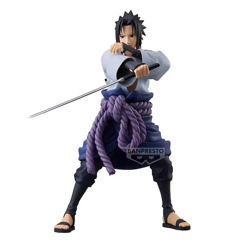 100% Bandai oficial genuino Banpresto NARUTO Grandista Uchiha Sasuke 24cm PVC figura de acción Anime modelo estatua colecciones regalo