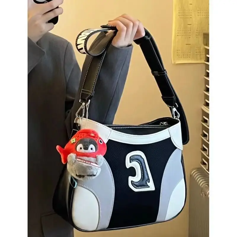 JIAERDI Sport Letter Y2k Bag Purse Women Harajuku Aesthetic Casual Messenger Bag Handbag Ladies Moto Biker Black Shoulder Bags