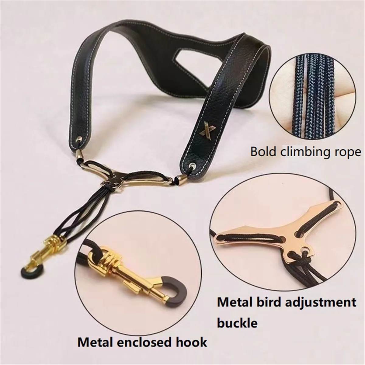

JAS-Adjustable Saxophone Shoulder Neck Strap Double Shoulder Strap Harness Sax Musical Instruments Accessories