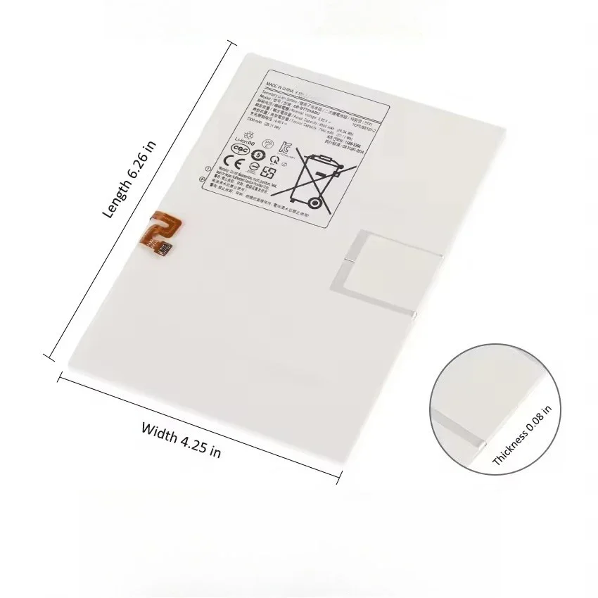 EB-BT725ABU 3.85V 7040mAh 27.11Wh Replacement Li-ion Battery for Samsung Galaxy Tab S6 Lite SM-P610 SM-P615 Tablet PC