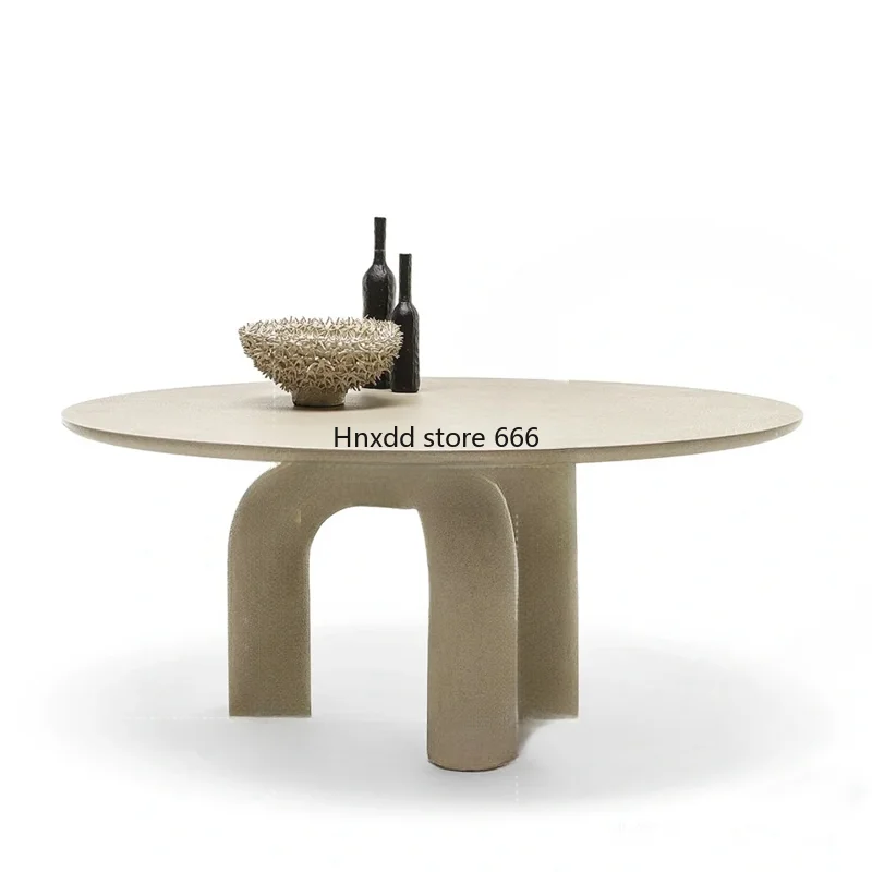 

Retro silent wind oval dining table minimalist oval workbench