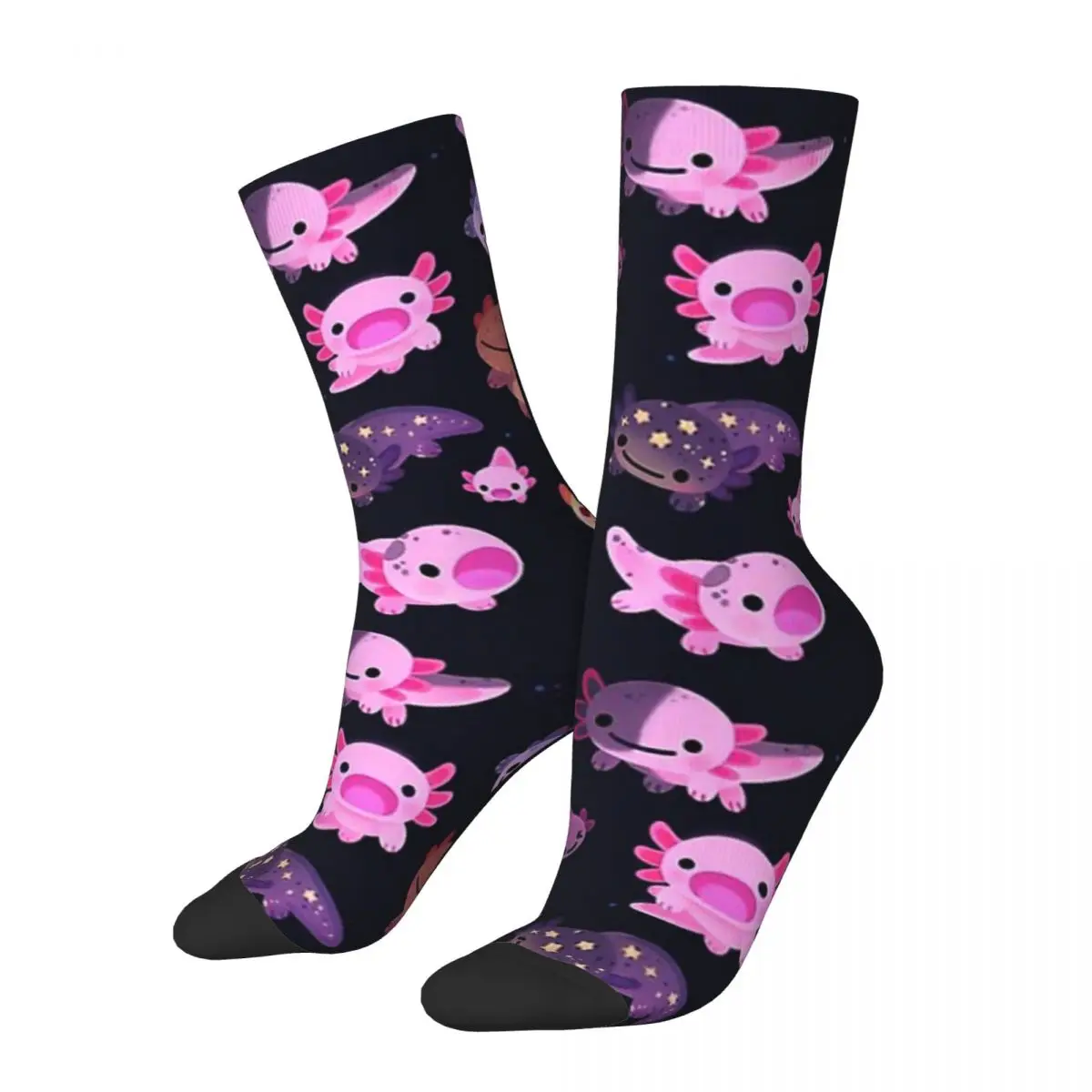 

Happy Axolotl Socks Harajuku Sweat Absorbing Stockings All Season Long Socks Accessories for Man's Woman's Birthday Present