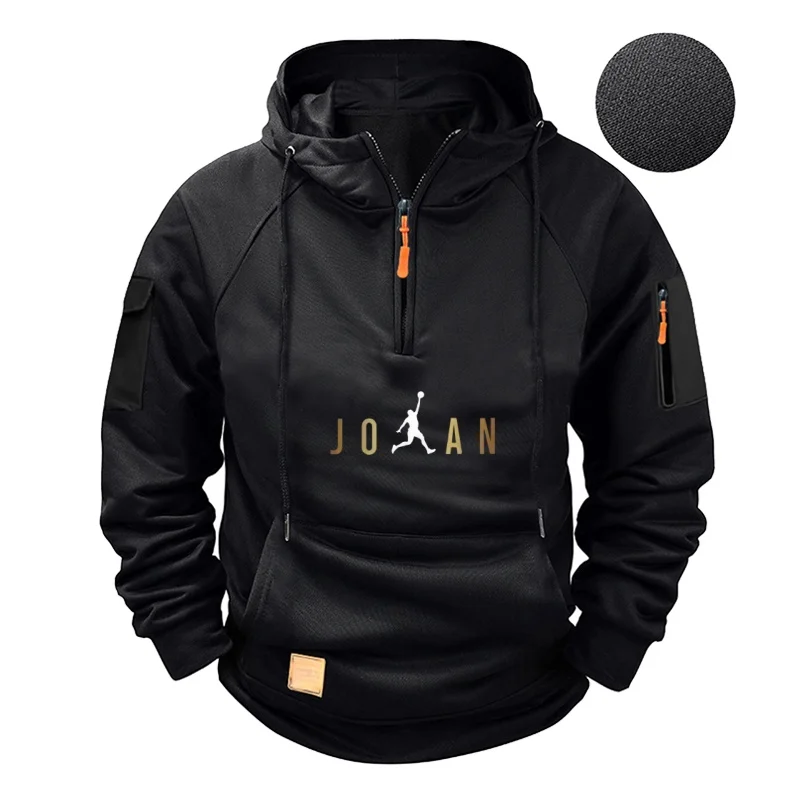 

Men's Casual Fashionable Long-Sleeved Pullover Sweatshirt Autumn Winter Outdoor Sports Fitness Multi-Pocket