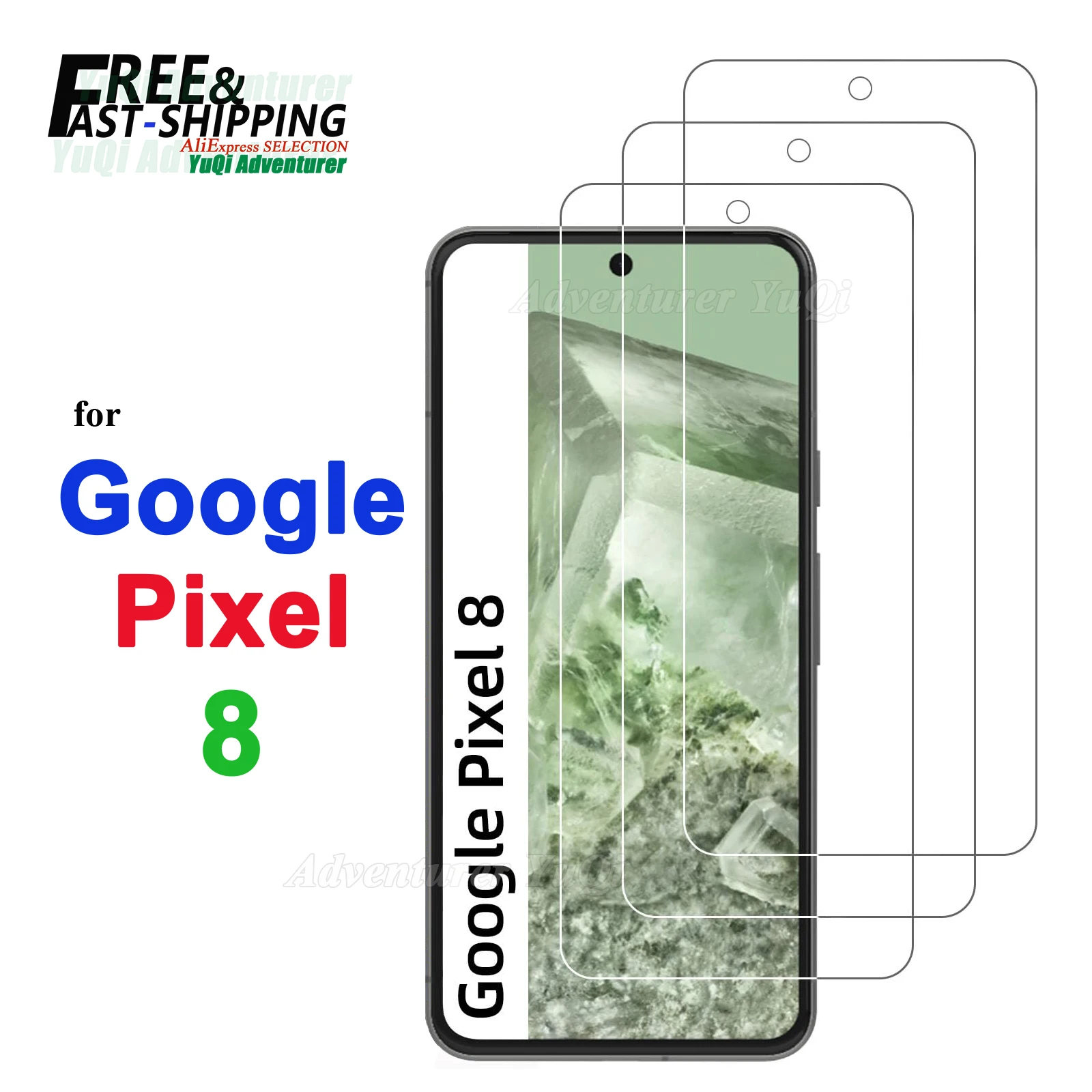 

Screen Protector For Google Pixel 8, 6.2 inch Tempered Glass HD Crystal 9H Anti Scratch Case Friendly