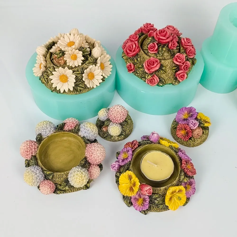 

3D Flower silicone mold Jar Clay Mould fondant, cupcake, jelly, candy, chocolate, decoration, hc0653