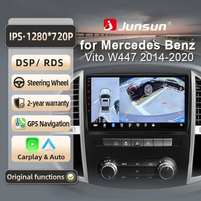 Image of Junsun für Mercedes Benz Vito 2014-2020 10 Zoll 4GB 64GB Android 13 Autoradio GPS Navigation Carplay DSP Bluetooth FM Lenkradbedienung Unterstützung USB AUX Eingang Rückfahrkamera Bereit 1080P Video