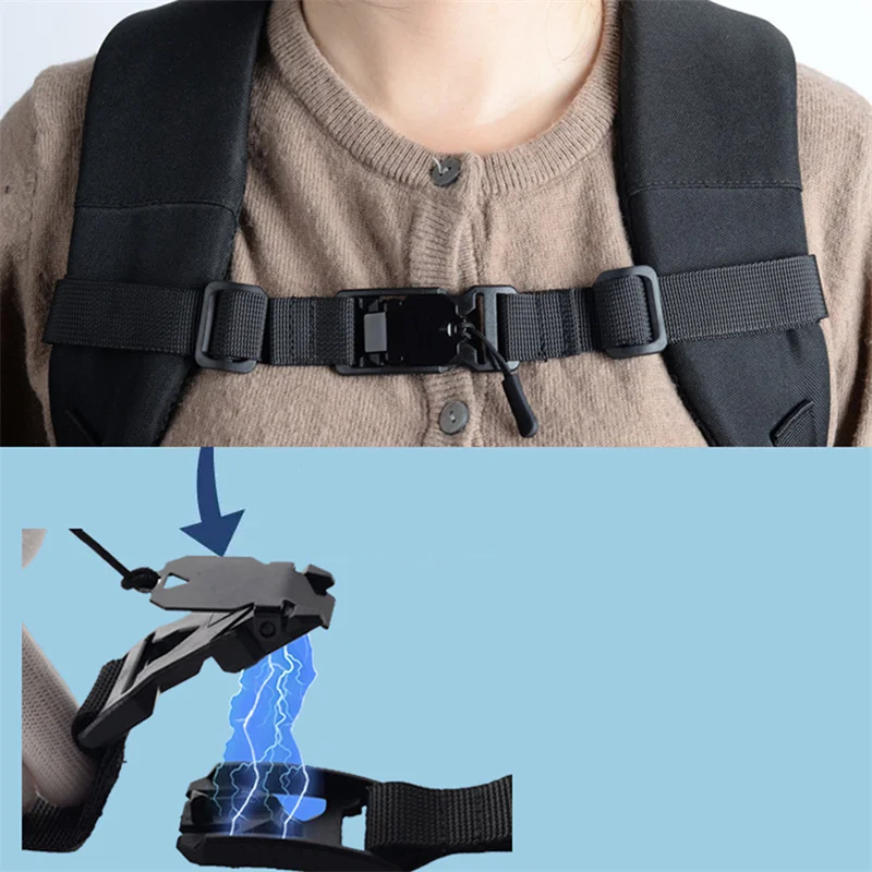 Magnetic Detachable Chest Strap Adjustable Shoulder Belt Outdoor Camping Tactical Backpack Replacement Bag Strap Daily Travel