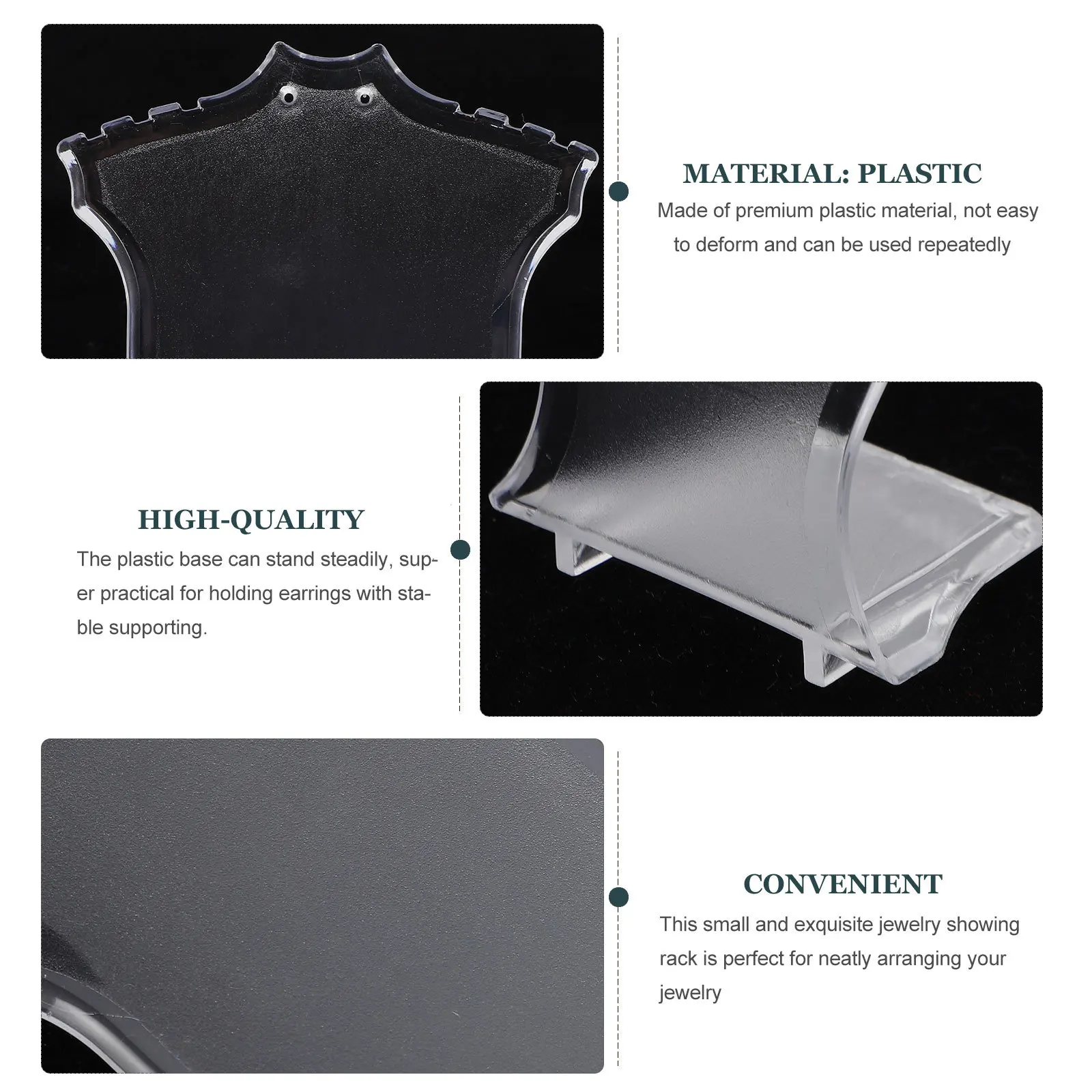 

Jewelry Display Rack Decorative Earring Holder Necklace Organizer Plastic Base Stable for Home Shop Use Earring Storage Rack