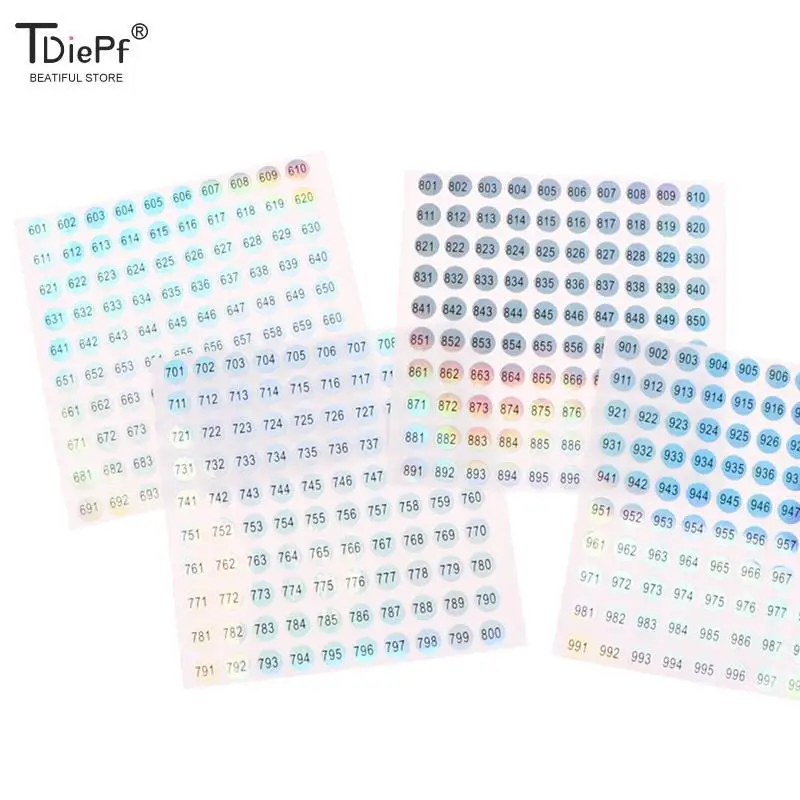 1-1000 Waterproof Digital Label Self-adhesive Number Sticker Nail Polish Tableware Scrapbooking DIY Craft Digital Label Stickers